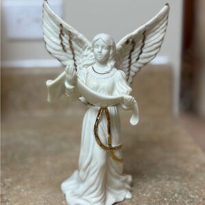 Retired Vintage Mikasa Cream Angel Sculpture with Gold Details